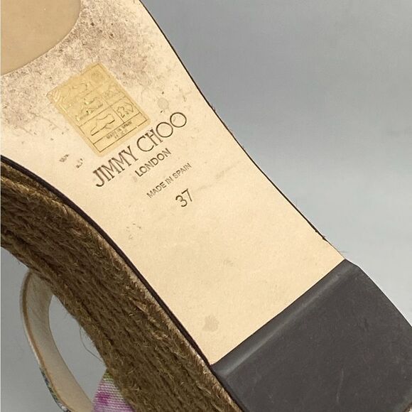 Jimmy Choo Crystal Embellished Wedges sandals size 37 - Picture 12 of 12